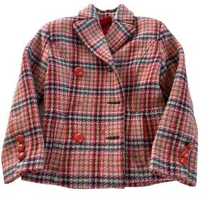 Oilily wool pea coat embellished